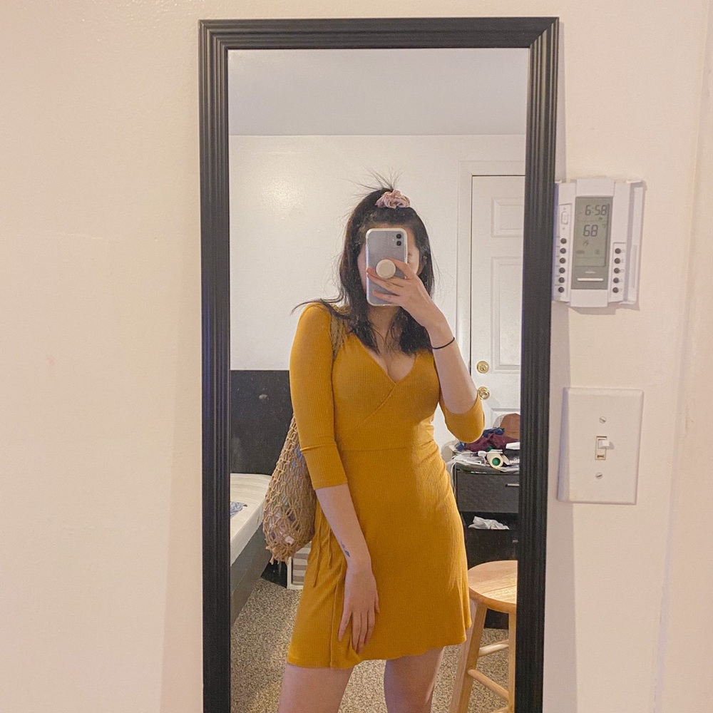 Mustardy Wrap Dress